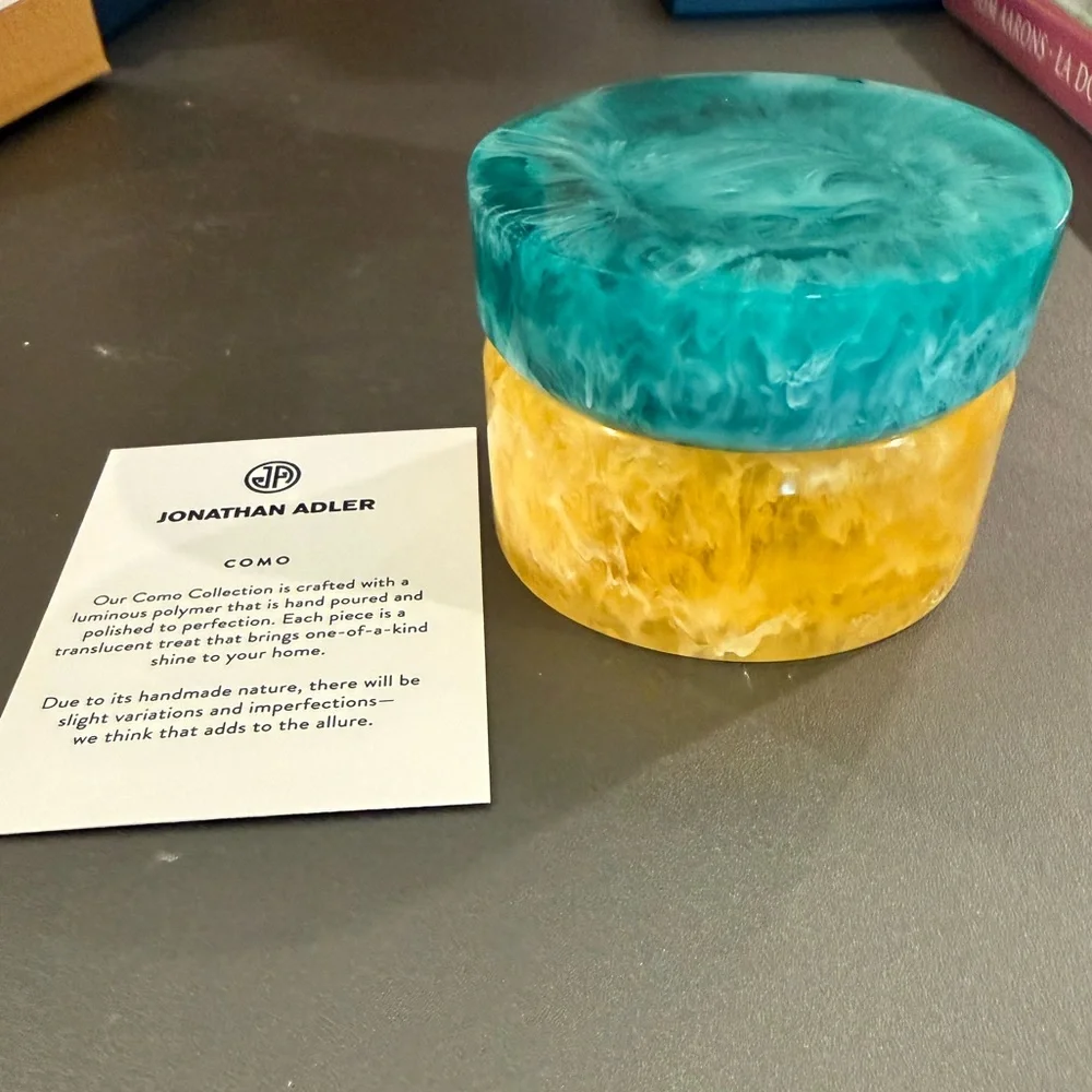 Jonathan Adler Blue and Yellow Como Small Box - Picture 4 of 9